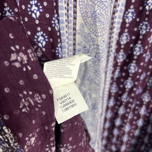 Lucky Brand Top Size 3X Purple Boho Flowy Print Cottagecore Hippie Ruffle Blouse - Picture 8 of 8